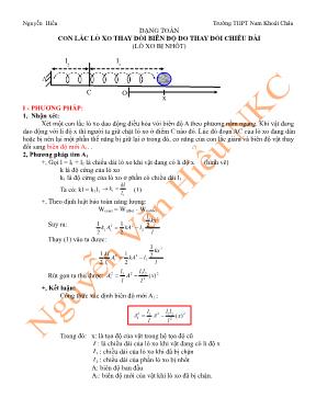 Dạng toán Con lắc lò xo thay đổi biên độ do thay đổi chiều dài - Nguyễn Văn Hiểu